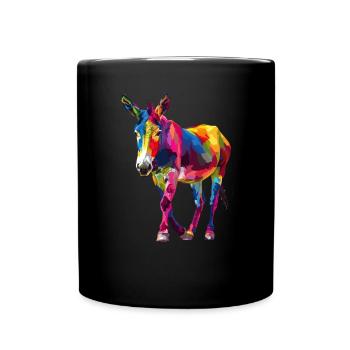 Colorful Donkey Pop Art Style - Full Colour Mug - black - Front