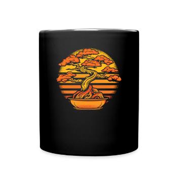 Retro Bonsai Pots Penjing Indoor Bonsai - Full Colour Mug - black - Front