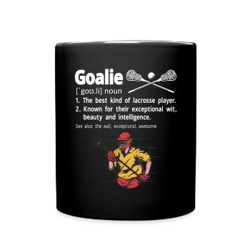 Lacrosse Torwart Lustiges Lacrosse - Tasse einfarbig - Schwarz - Vorne