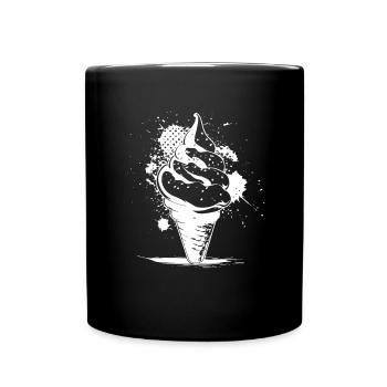 Eistüte Zeichnung - Tasse einfarbig - Schwarz - Vorne