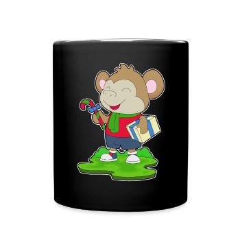 Forfait Noël Singe - Mug uni - noir - Devant