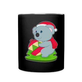 Koala Weihnachten Weihnachtsglocke - Tasse einfarbig - Schwarz - Vorne