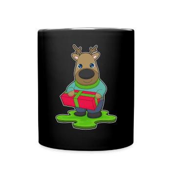 Forfait de Noël renne - Mug uni - noir - Devant