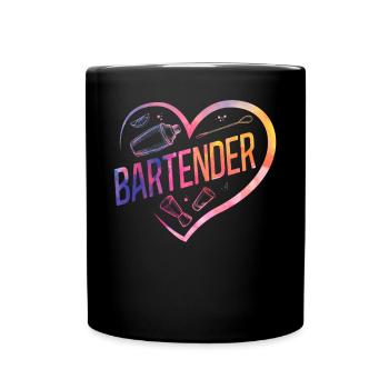 Barman Mixologue Cœur - Mug uni - noir - Devant