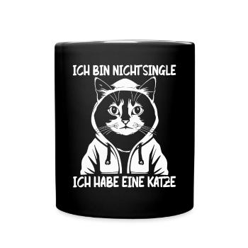 I'm not single I have a cat - Full Colour Mug - black - Front