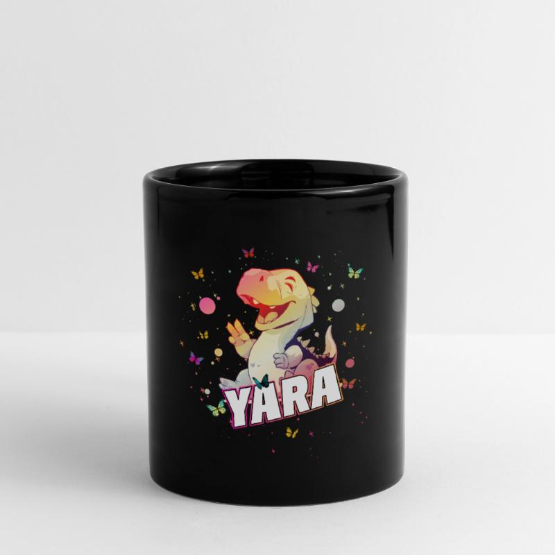 YARA - Schöner MÄDCHEN Name mit süßem DINO Tasse einfarbig