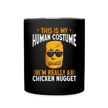 Chicken Nugget Liebhaber Chicken Nuggets - Tasse einfarbig - Schwarz - Vorne
