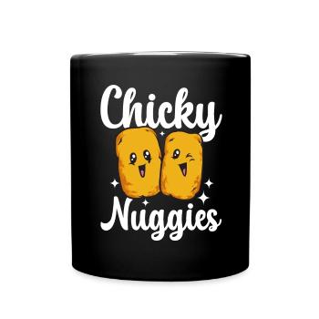 Chicken Nugget Liebhaber Chicken Nuggets - Tasse einfarbig - Schwarz - Vorne