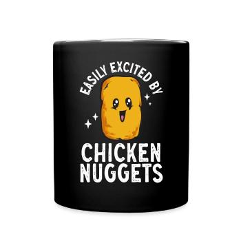 Chicken Nugget Liebhaber Chicken Nuggets - Tasse einfarbig - Schwarz - Vorne