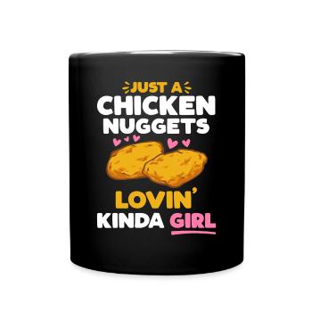 Chicken Nugget Liebhaber Chicken Nuggets - Tasse einfarbig - Schwarz - Vorne