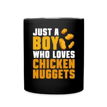 Chicken Nugget Liebhaber Chicken Nuggets - Tasse einfarbig - Schwarz - Vorne