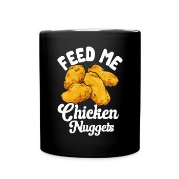 Chicken Nugget Liebhaber Chicken Nuggets - Tasse einfarbig - Schwarz - Vorne