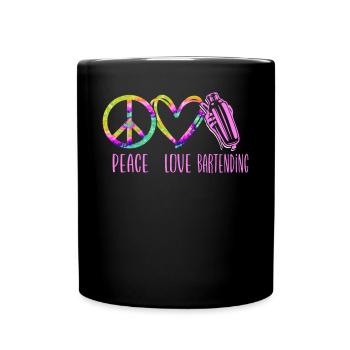 Bartender Mixologist Tie Dye Peace - Tasse einfarbig - Schwarz - Vorne