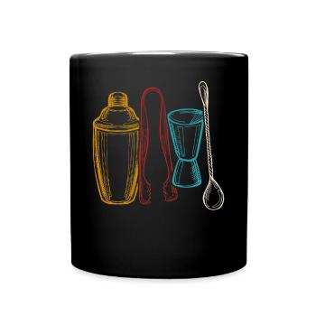 Bartender Mixologist Retro - Tasse einfarbig - Schwarz - Vorne