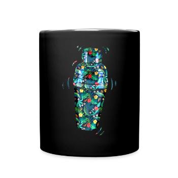 Bartender Mixologist Floral - Tasse einfarbig - Schwarz - Vorne