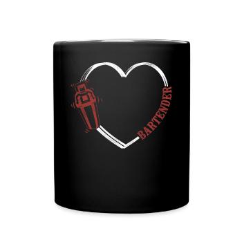 Bartender Mixologist Heart - Tasse einfarbig - Schwarz - Vorne