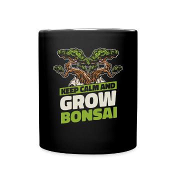 Bewahren Sie Ruhe und züchten Sie Bonsai Bonsai Schalen Penjing - Tasse einfarbig - Schwarz - Vorne