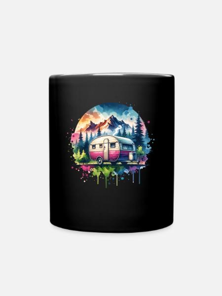 Caravane de camping - Mug uni - noir