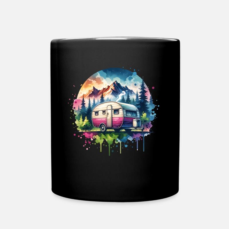 Caravane de camping - Mug uni - noir