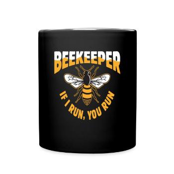 Imker Wenn Ich Laufe, Läufst Du - Tasse einfarbig - Schwarz - Vorne