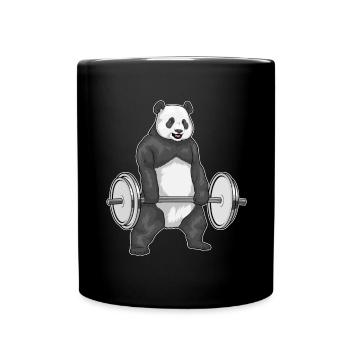 Panda Bodybuilder Langhantel Bodybuilding - Tasse einfarbig - Schwarz - Vorne