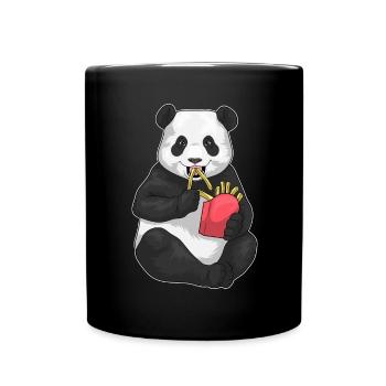 Panda Pommes frites - Tasse einfarbig - Schwarz - Vorne