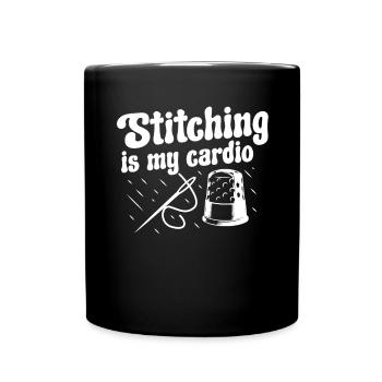 Tailor Stitching My Cardio Sewing Seamstress - Full Colour Mug - black - Front