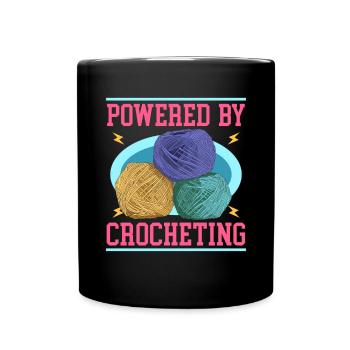 Crochet Crochet Crochet Crochet Yarn Gift - Full Colour Mug - black - Front