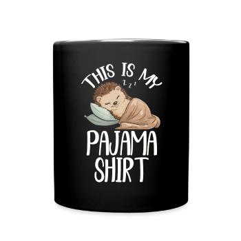 Official Sleeping House Hedgehog PJ Sleeping - Full Colour Mug - black - Front