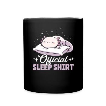 Official Sleeping House Axolotl PJ Sleeping - Full Colour Mug - black - Front