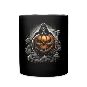 Halloween Pumpkin and Death - Full Colour Mug - black - Front