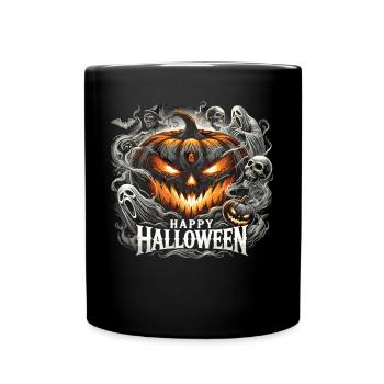 Flammes de citrouille fantomatiques - Chemise d’Halloween - Mug uni - noir - Devant