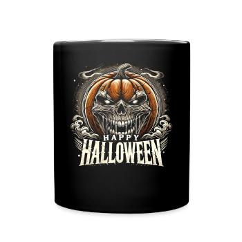 Sinister Pumpkin - Happy Halloween - Full Colour Mug - black - Front