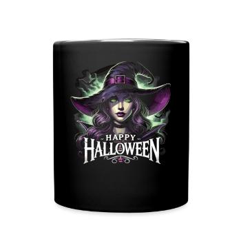 Sorcière au look magique et joyeux Halloween - Mug uni - noir - Devant