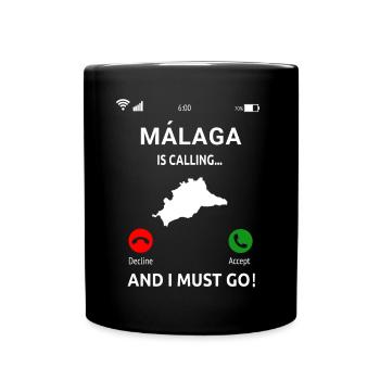 Malaga Is Calling Vacation Spain Idea - Full Colour Mug - black - Front