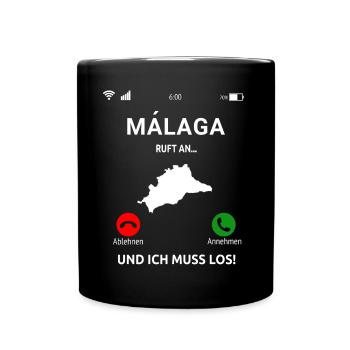 Málaga Andalusien Spanien Urlaub Malaga - Tasse einfarbig - Schwarz - Vorne