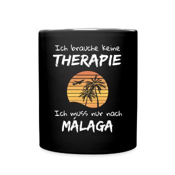 Málaga Andalusien Spanien Urlaub Malaga - Tasse einfarbig - Schwarz - Vorne