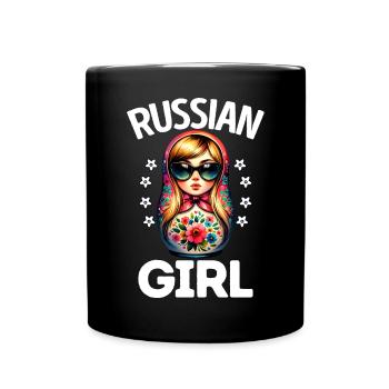 Russian Girl! Russia Matryoshka Russian for - Full Colour Mug - black - Front