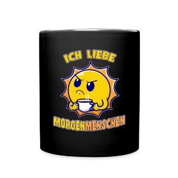 I Love Morning People Coffee Mug Sun Funny - Full Colour Mug - black - Front
