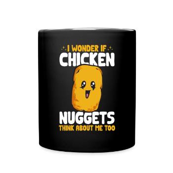 Chicken Nugget Liebhaber Chicken Nuggets - Tasse einfarbig - Schwarz - Vorne