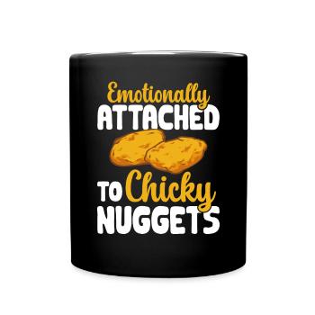 Chicken Nugget Liebhaber Chicken Nuggets - Tasse einfarbig - Schwarz - Vorne