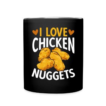Chicken Nugget Liebhaber Chicken Nuggets - Tasse einfarbig - Schwarz - Vorne