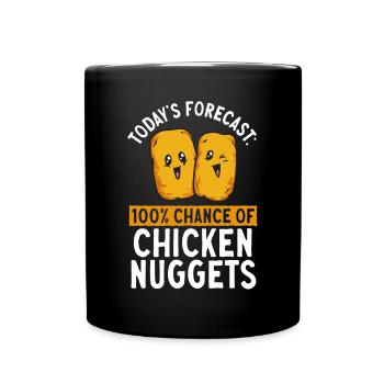 Chicken Nugget Liebhaber Chicken Nuggets - Tasse einfarbig - Schwarz - Vorne