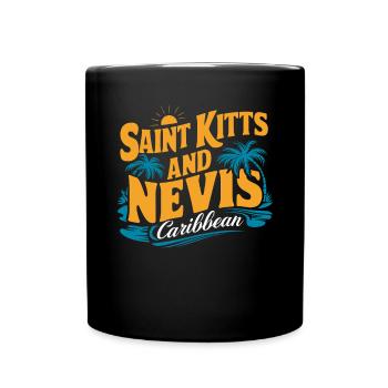 Saint-Kitts-et-Nevis Souvenir des Caraïbes pour - Mug uni - noir - Devant