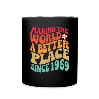 1969 Geburtstag Vintage Hippie Groovy - Tasse einfarbig - Schwarz - Vorne