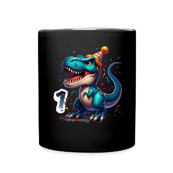T Rex Dinosaure 1er Anniversaire Enfants Anniversaire - Mug uni - noir - Devant