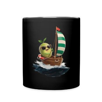 Frucht Guave Bootfahren Geschenk - Tasse einfarbig - Schwarz - Vorne