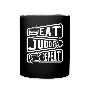 Eat Judo Repeat - Judo Fighter Judo Martial Arts J - Full Colour Mug - black - Front