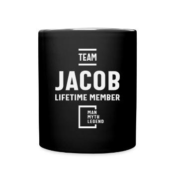 Team Jacob Lifetime Member Funny Name Jacob - Full Colour Mug - black - Front