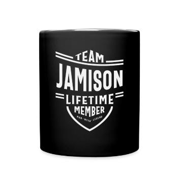 Team Jamison Lebenslanges Mitglied Lustiger Name Jamison - Tasse einfarbig - Schwarz - Vorne